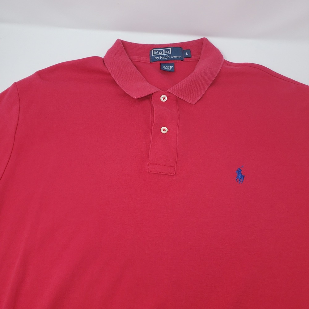 Polo Ralph Lauren Polo Shirt Mens L Red Short Sleeve Embroidered Pony Logo